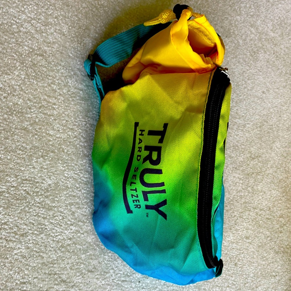 NEW Truly Fanny Pack Bag Hard Seltzer Can Holster Blue Green Yellow TIE DYE